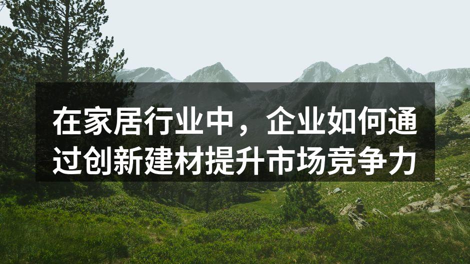 在家居行业中，企业如何通过创新建材提升市场竞争力